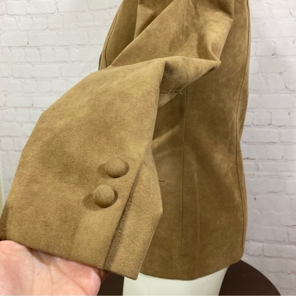 SUEDE LEATHER JACKET 90s Y2K vintage fashion size Small - Picture 6 of 13